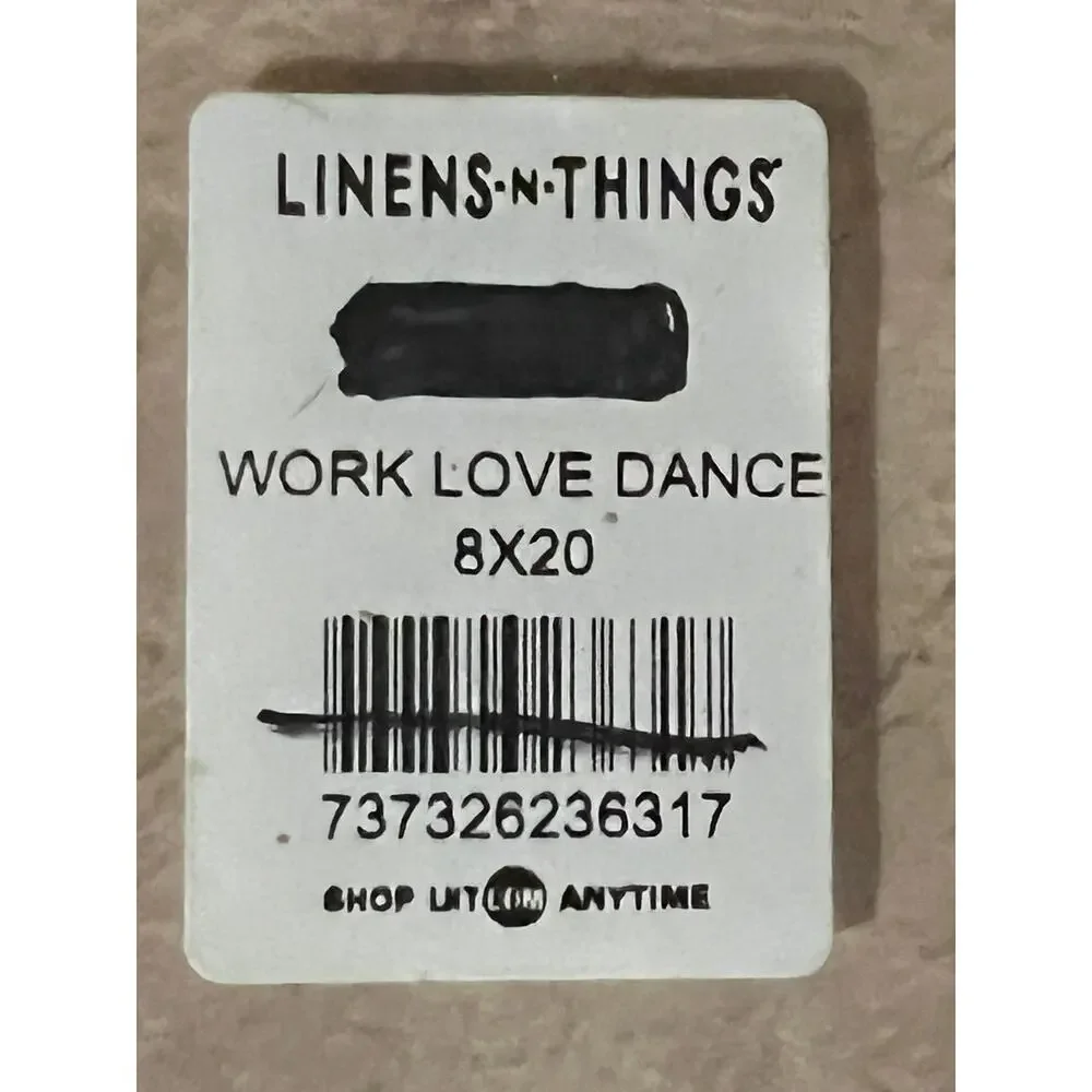 NWT Linen & Things Work Love Dance 8x20 Framed Wall Decor